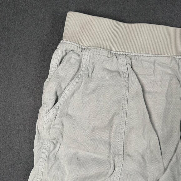 Sonoma Womens Medium Light Gray Linen Blend Pull-On Shorts Elastic Waist Pockets - Picture 2 of 14